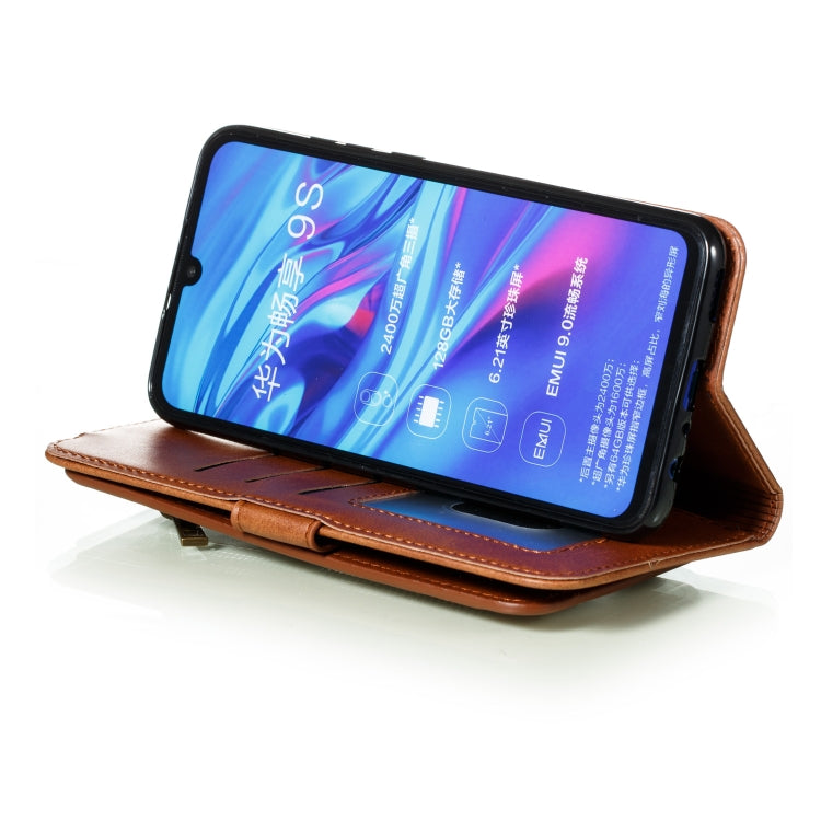For Huawei Psmart Plus Nine Card Zipper Bag Horizontal Flip Leather Case With Holder & Card Slots & Frame