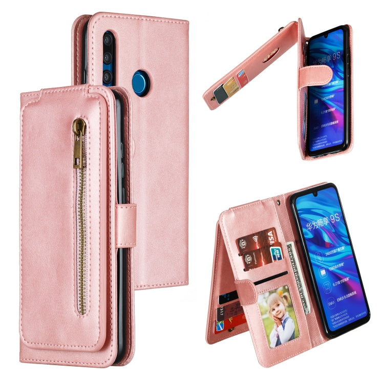 For Huawei Psmart Plus Nine Card Zipper Bag Horizontal Flip Leather Case With Holder & Card Slots & Frame