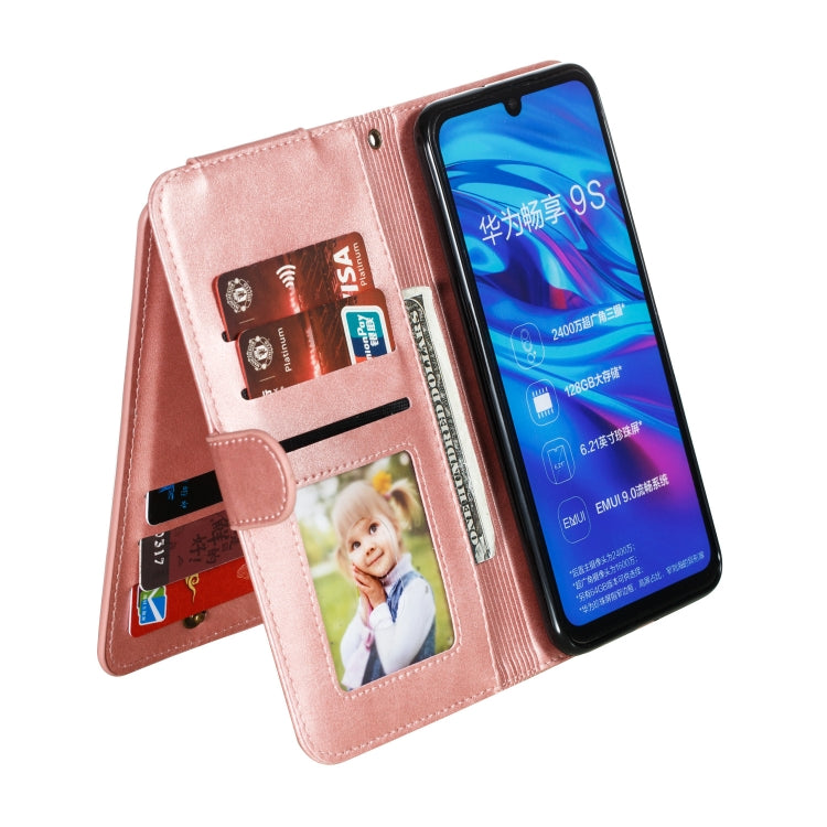 For Huawei Psmart Plus Nine Card Zipper Bag Horizontal Flip Leather Case With Holder & Card Slots & Frame
