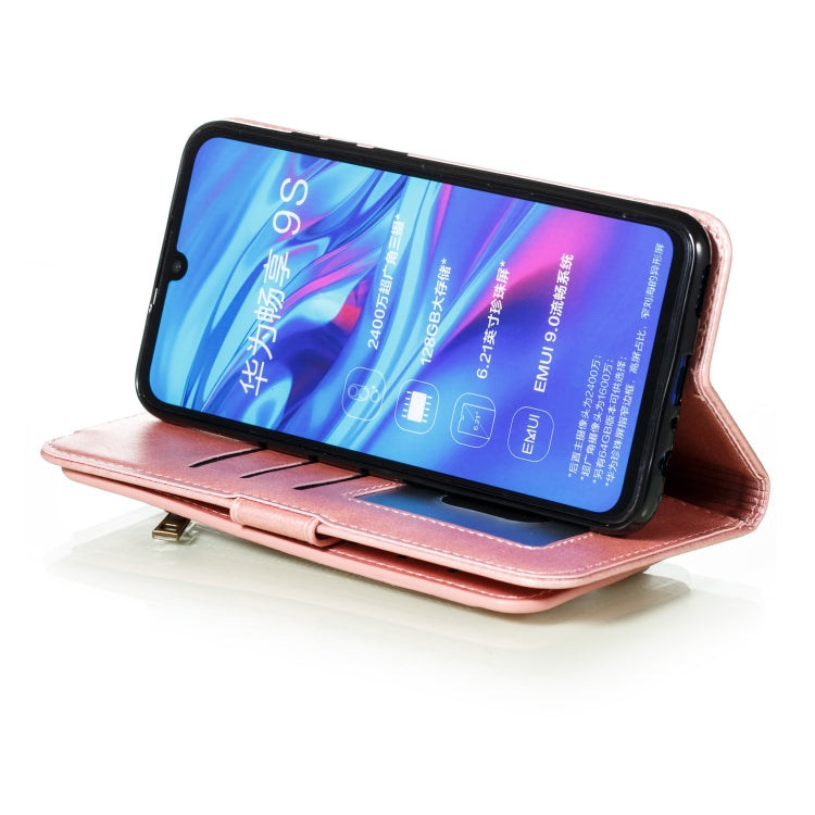 For Huawei Psmart Plus Nine Card Zipper Bag Horizontal Flip Leather Case With Holder & Card Slots & Frame