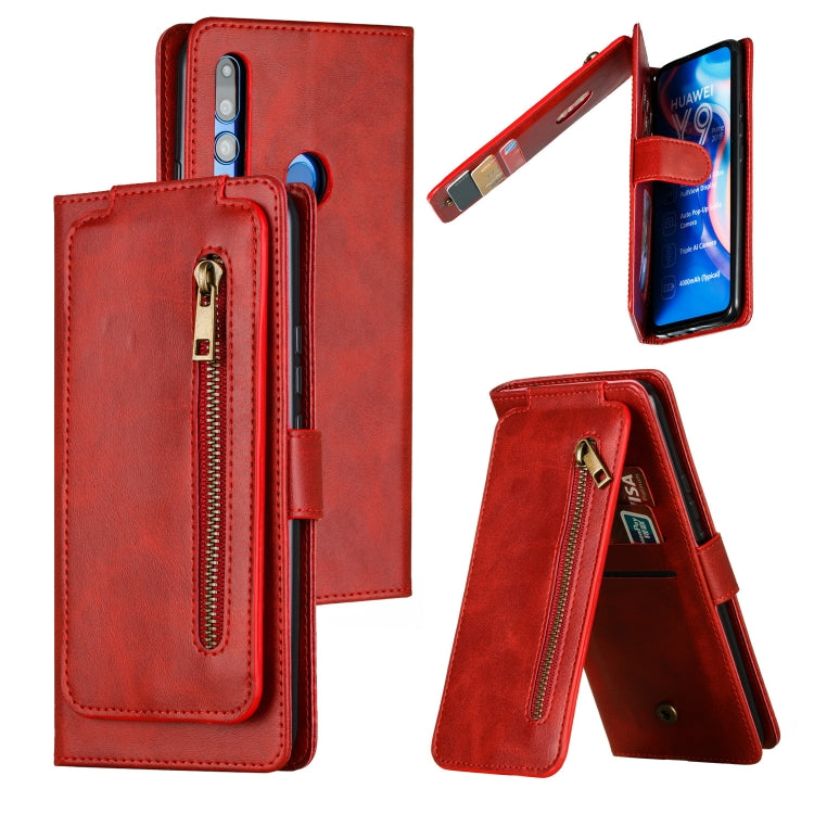 For Huawei Psmart Z Nine Card Zipper Bag Horizontal Flip Leather Case With Holder & Card Slots & Frame