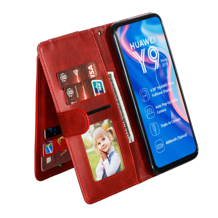 For Huawei Psmart Z Nine Card Zipper Bag Horizontal Flip Leather Case With Holder & Card Slots & Frame