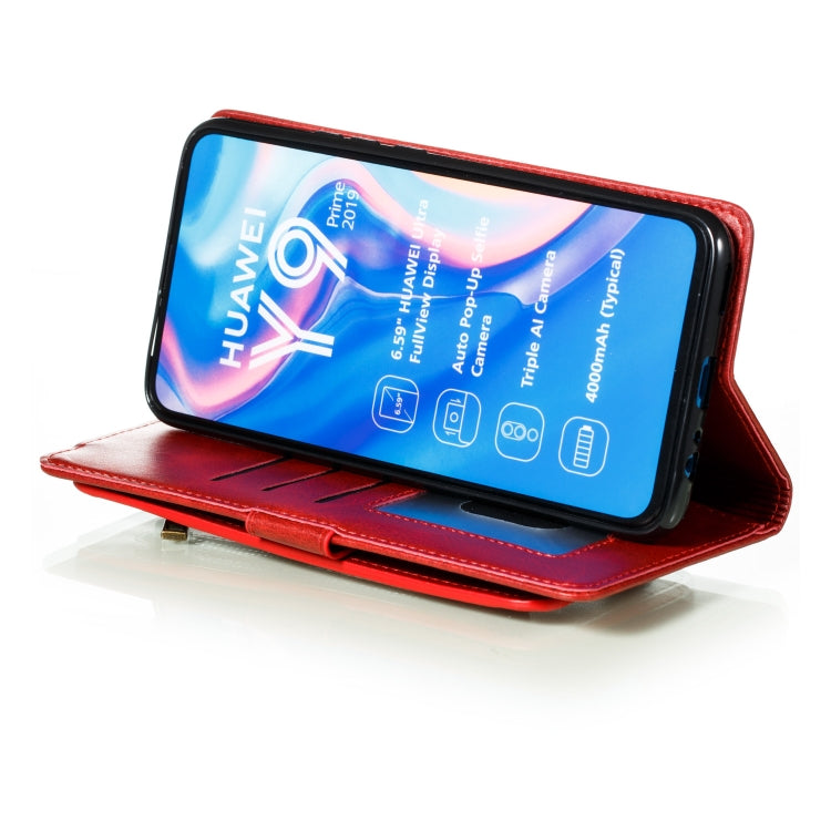 For Huawei Psmart Z Nine Card Zipper Bag Horizontal Flip Leather Case With Holder & Card Slots & Frame