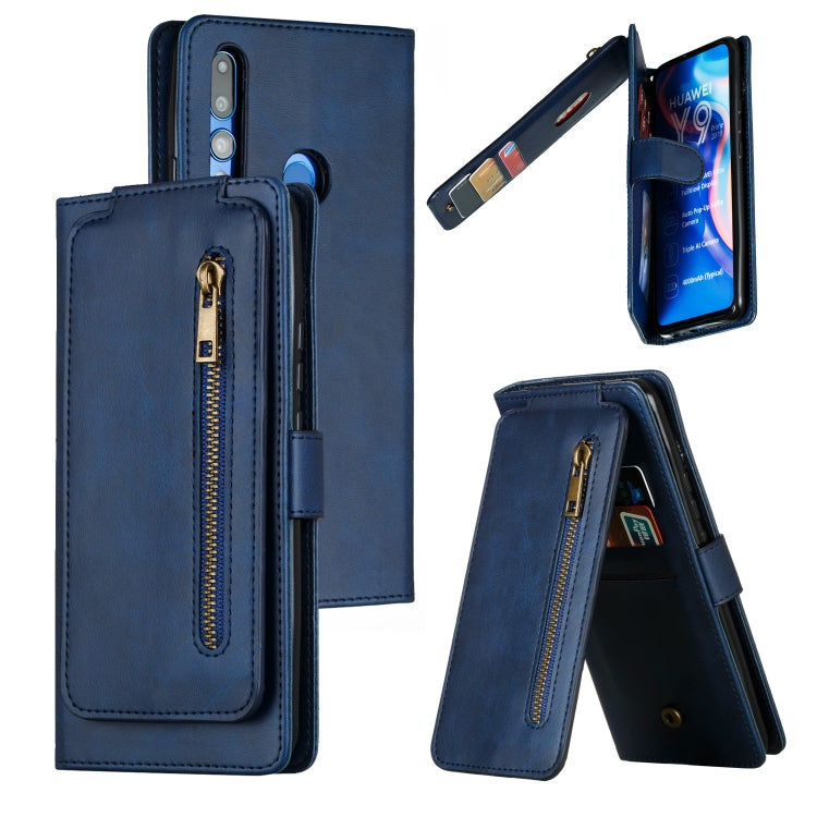 For Huawei Psmart Z Nine Card Zipper Bag Horizontal Flip Leather Case With Holder & Card Slots & Frame