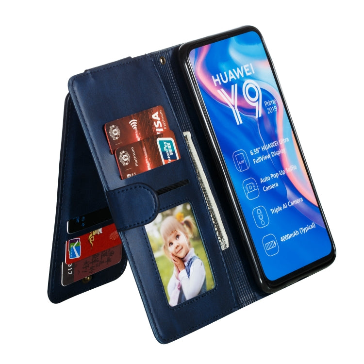For Huawei Psmart Z Nine Card Zipper Bag Horizontal Flip Leather Case With Holder & Card Slots & Frame