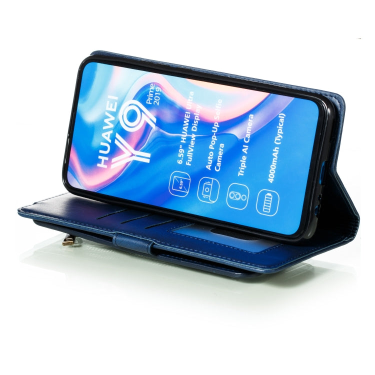 For Huawei Psmart Z Nine Card Zipper Bag Horizontal Flip Leather Case With Holder & Card Slots & Frame