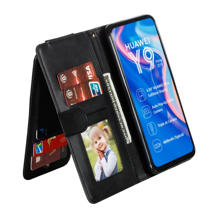 For Huawei Psmart Z Nine Card Zipper Bag Horizontal Flip Leather Case With Holder & Card Slots & Frame