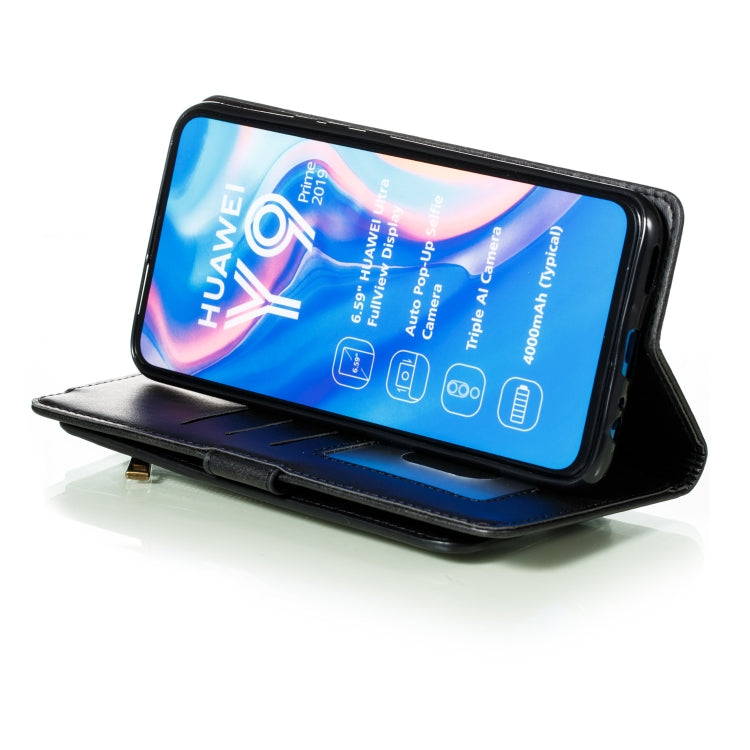 For Huawei Psmart Z Nine Card Zipper Bag Horizontal Flip Leather Case With Holder & Card Slots & Frame