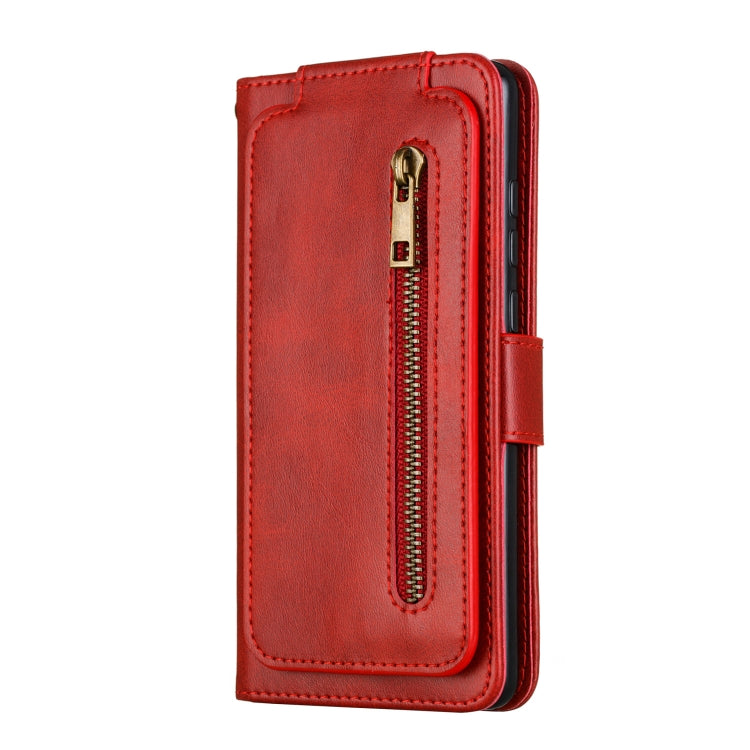 For Huawei P30 Nine Card Zipper Bag Horizontal Flip Leather Case With Holder & Card Slots & Frame