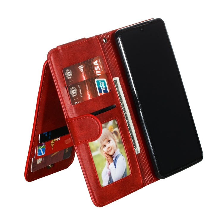 For Huawei P30 Nine Card Zipper Bag Horizontal Flip Leather Case With Holder & Card Slots & Frame