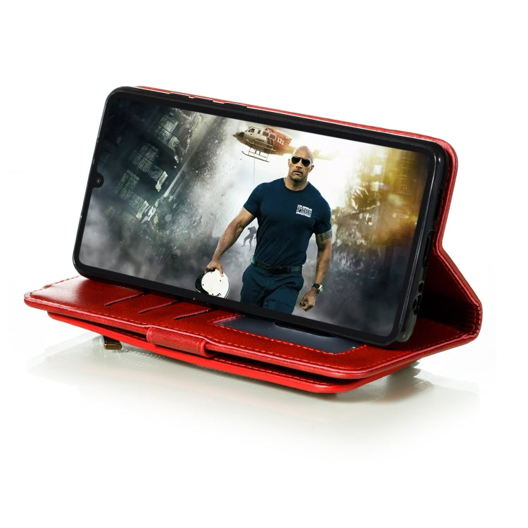 For Huawei P30 Nine Card Zipper Bag Horizontal Flip Leather Case With Holder & Card Slots & Frame