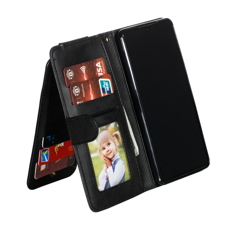 For Huawei P30 Nine Card Zipper Bag Horizontal Flip Leather Case With Holder & Card Slots & Frame