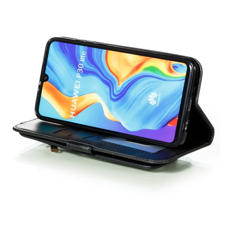 For Huawei P30 Lite Nine Card Zipper Bag Horizontal Flip Leather Case With Holder & Card Slots & Frame