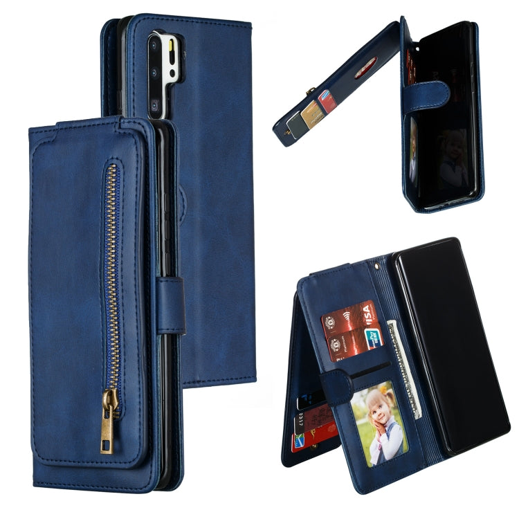 For Huawei P30 Pro Nine Card Zipper Bag Horizontal Flip Leather Case With Holder & Card Slots & Frame