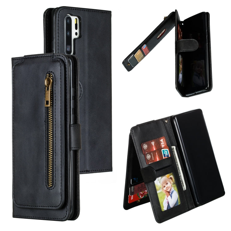 For Huawei P30 Pro Nine Card Zipper Bag Horizontal Flip Leather Case With Holder & Card Slots & Frame
