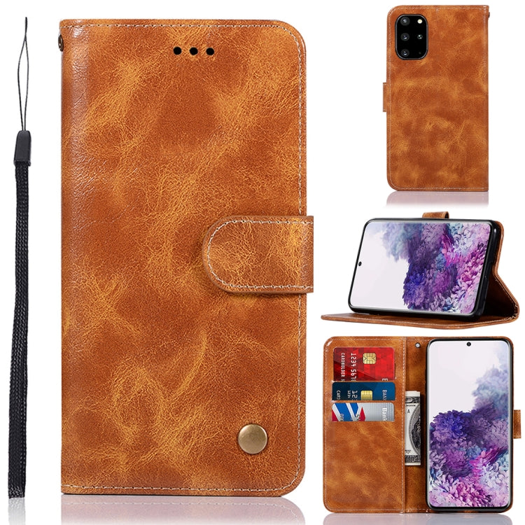 For Galaxy S20 Plus Retro Texture Magnetic Horizontal Flip Leather Case with Holder & Card Slots & Wallet