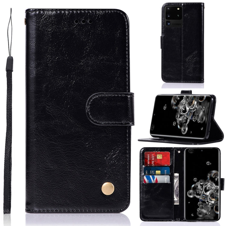 For Galaxy S20 Ultra Retro Texture Magnetic Horizontal Flip Leather Case with Holder & Card Slots & Wallet