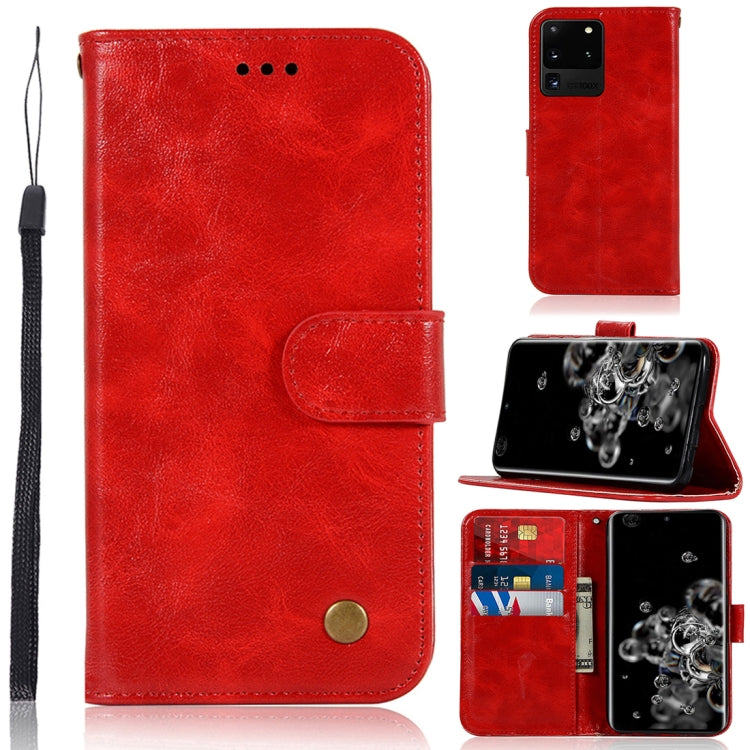 For Galaxy S20 Ultra Retro Texture Magnetic Horizontal Flip Leather Case with Holder & Card Slots & Wallet