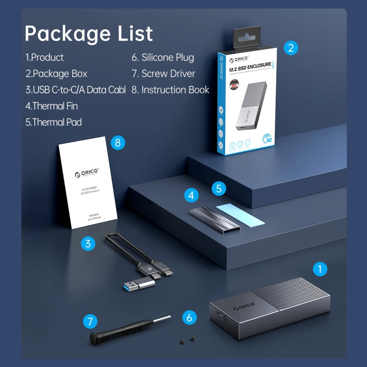 ORICO 40Gbps USB4.0 Type-C M.2 NVMe SSD Enclosure