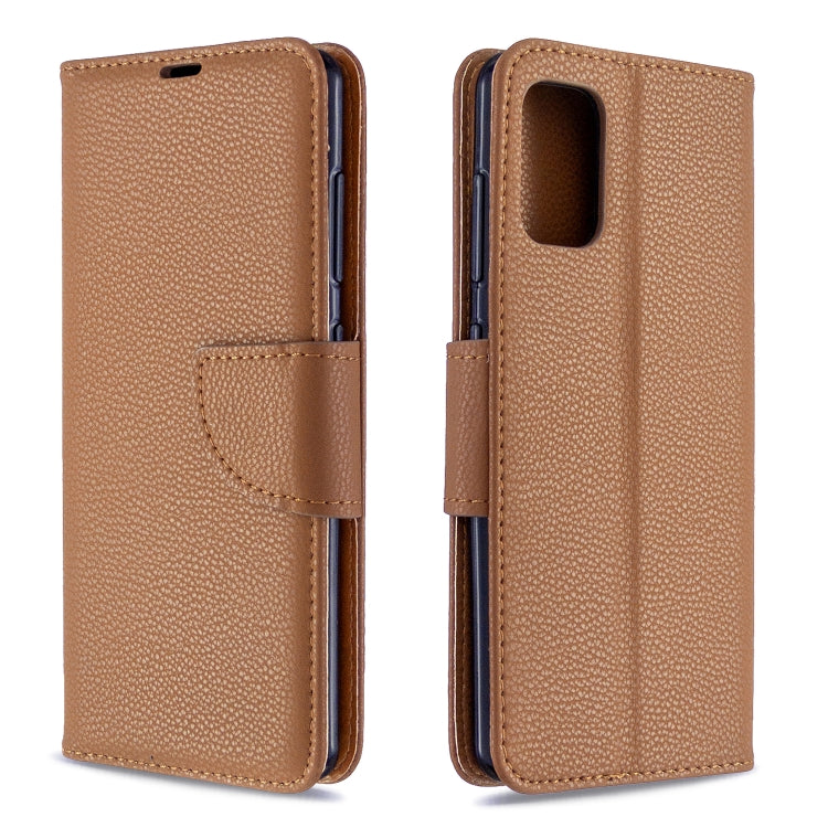 For Galaxy A41 Pure Color Horizontal Flip PU Leather Case with Holder & Card Slots & Wallet & Lanyard