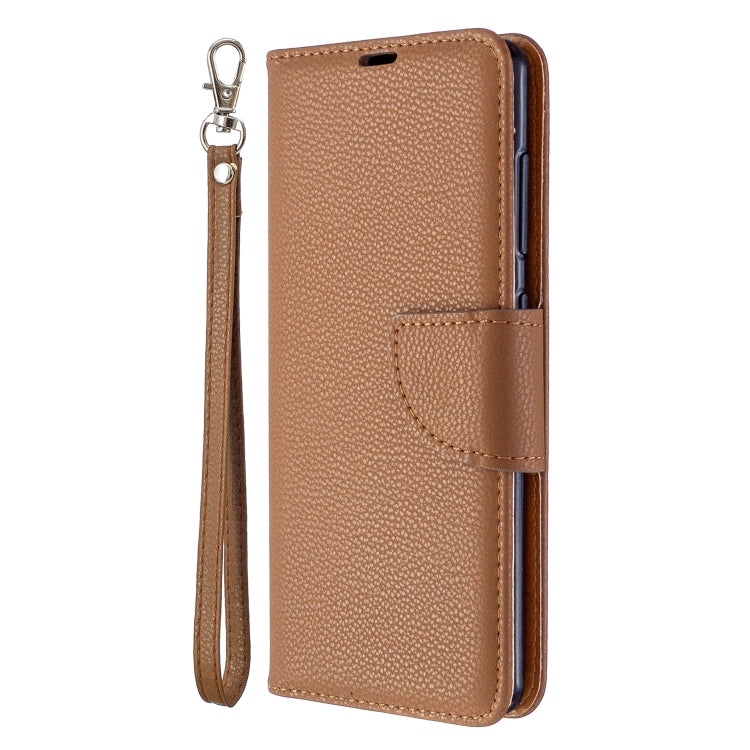 For Galaxy A41 Pure Color Horizontal Flip PU Leather Case with Holder & Card Slots & Wallet & Lanyard