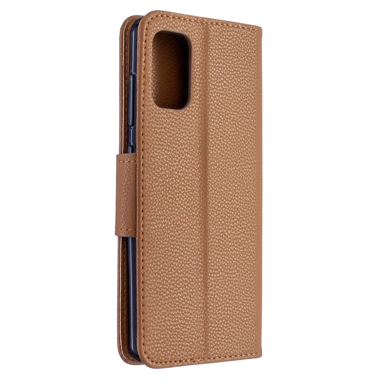 For Galaxy A41 Pure Color Horizontal Flip PU Leather Case with Holder & Card Slots & Wallet & Lanyard