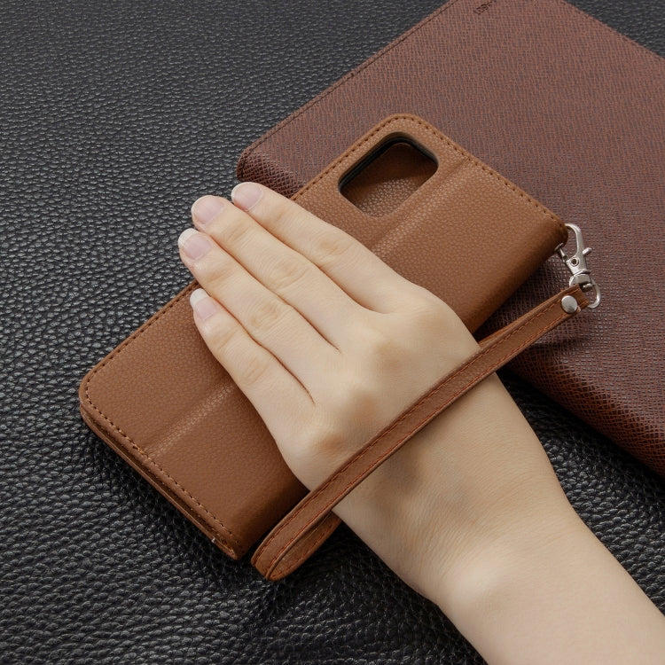 For Galaxy A41 Pure Color Horizontal Flip PU Leather Case with Holder & Card Slots & Wallet & Lanyard
