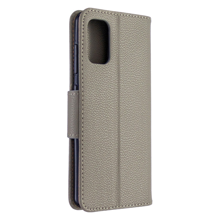 For Galaxy A41 Pure Color Horizontal Flip PU Leather Case with Holder & Card Slots & Wallet & Lanyard