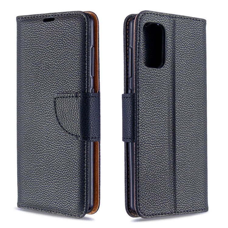For Galaxy A41 Pure Color Horizontal Flip PU Leather Case with Holder & Card Slots & Wallet & Lanyard
