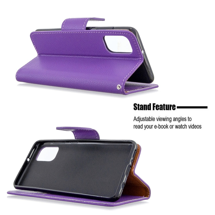 For Galaxy A41 Pure Color Horizontal Flip PU Leather Case with Holder & Card Slots & Wallet & Lanyard