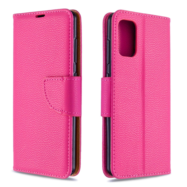 For Galaxy A41 Pure Color Horizontal Flip PU Leather Case with Holder & Card Slots & Wallet & Lanyard