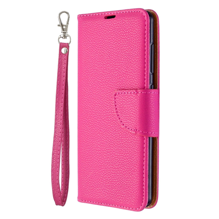 For Galaxy A41 Pure Color Horizontal Flip PU Leather Case with Holder & Card Slots & Wallet & Lanyard