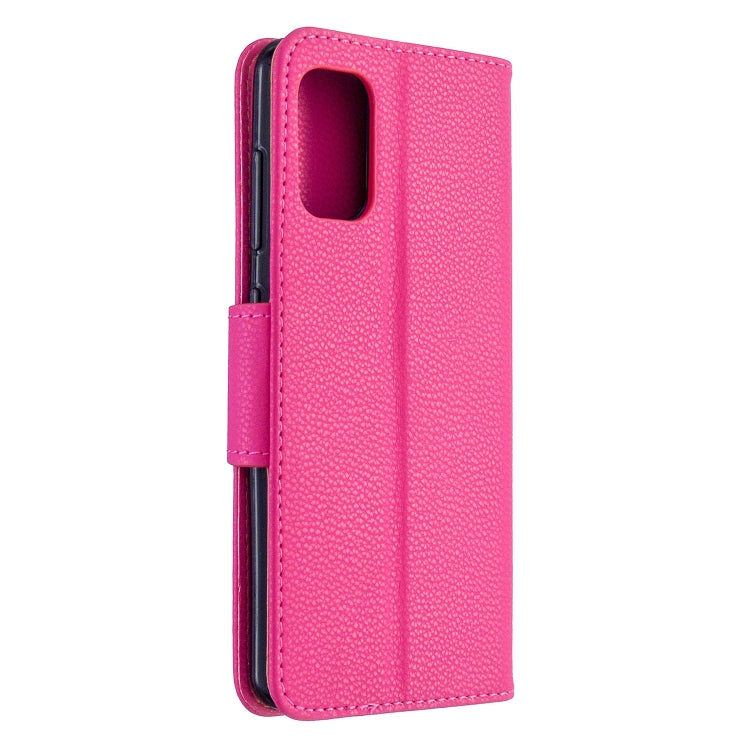 For Galaxy A41 Pure Color Horizontal Flip PU Leather Case with Holder & Card Slots & Wallet & Lanyard