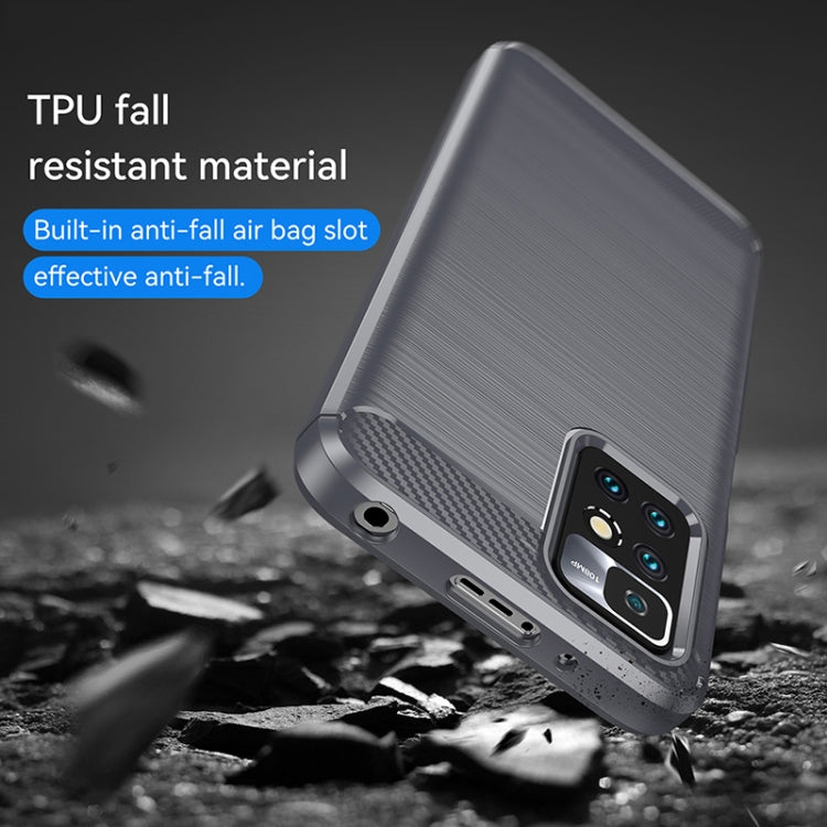 For Xiaomi Redmi 10 2022 Brushed Texture Carbon Fiber TPU Case