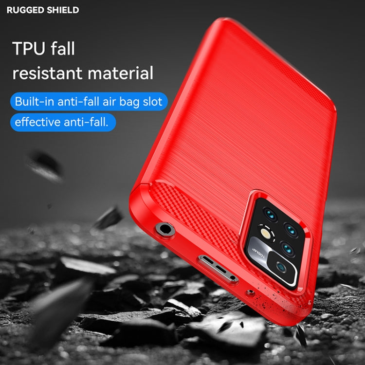For Xiaomi Redmi 10 Prime 2022 Brushed Texture Carbon Fiber TPU Case