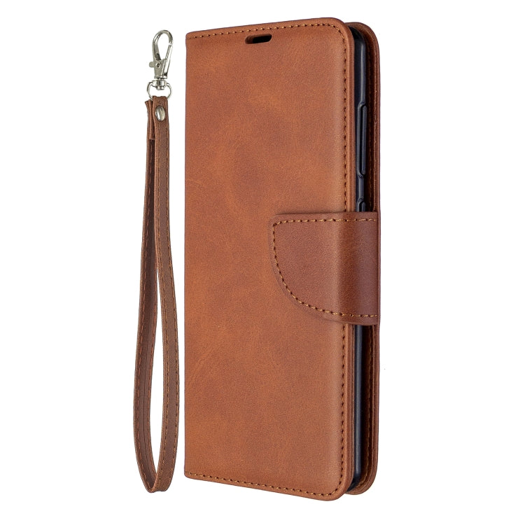 For Galaxy A41 Retro Lambskin Texture Pure Color Horizontal Flip PU Leather Case with Holder & Card Slots & Wallet & Lanyard