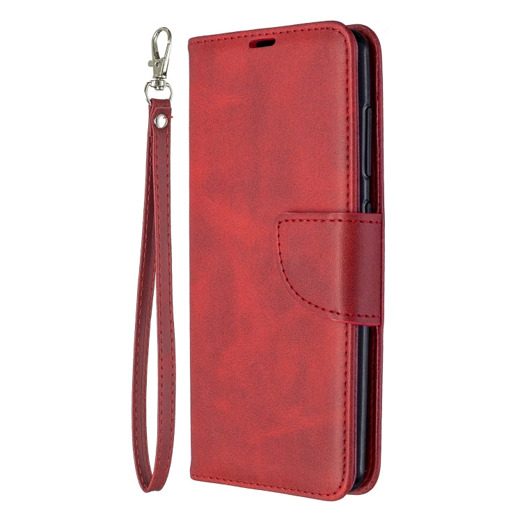 For Galaxy A41 Retro Lambskin Texture Pure Color Horizontal Flip PU Leather Case with Holder & Card Slots & Wallet & Lanyard