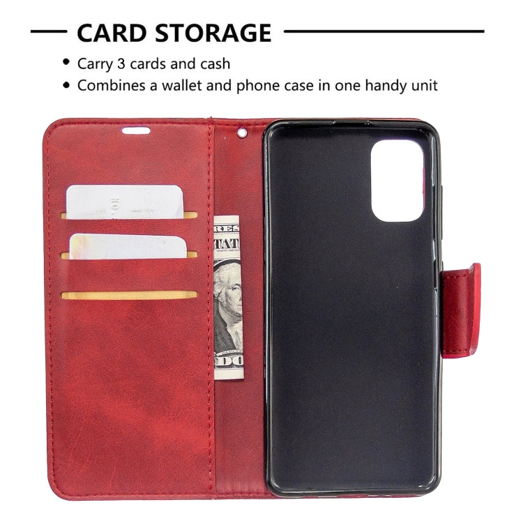 For Galaxy A41 Retro Lambskin Texture Pure Color Horizontal Flip PU Leather Case with Holder & Card Slots & Wallet & Lanyard