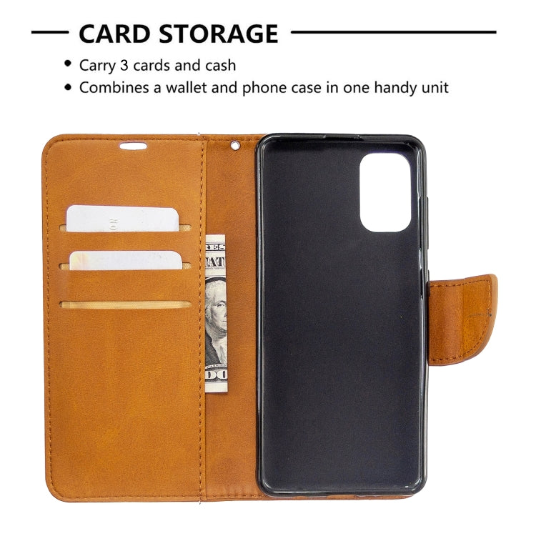 For Galaxy A41 Retro Lambskin Texture Pure Color Horizontal Flip PU Leather Case with Holder & Card Slots & Wallet & Lanyard