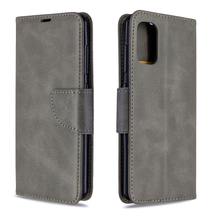 For Galaxy A41 Retro Lambskin Texture Pure Color Horizontal Flip PU Leather Case with Holder & Card Slots & Wallet & Lanyard