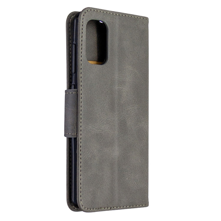 For Galaxy A41 Retro Lambskin Texture Pure Color Horizontal Flip PU Leather Case with Holder & Card Slots & Wallet & Lanyard