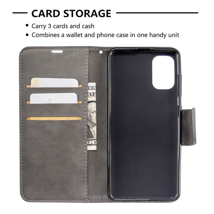 For Galaxy A41 Retro Lambskin Texture Pure Color Horizontal Flip PU Leather Case with Holder & Card Slots & Wallet & Lanyard