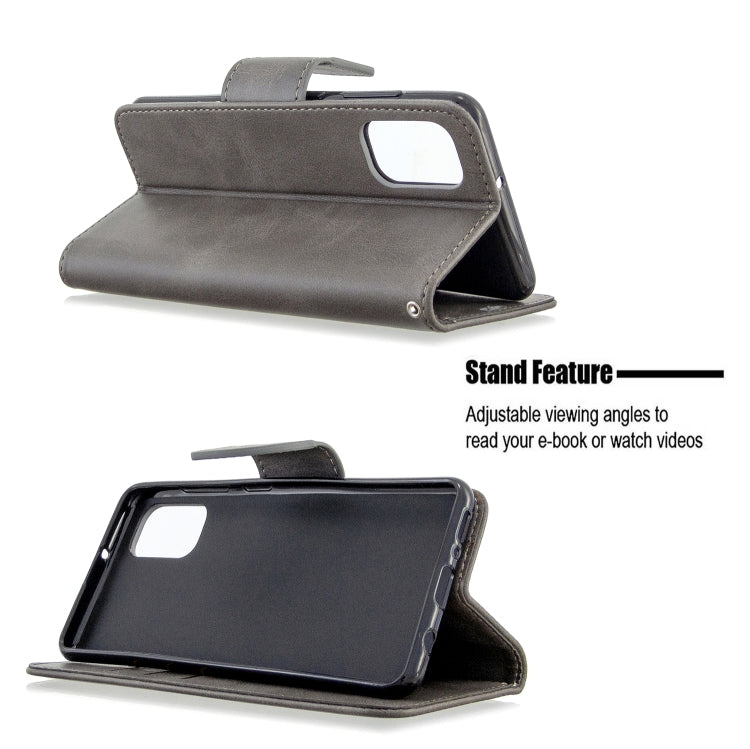 For Galaxy A41 Retro Lambskin Texture Pure Color Horizontal Flip PU Leather Case with Holder & Card Slots & Wallet & Lanyard