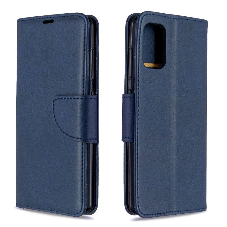 For Galaxy A41 Retro Lambskin Texture Pure Color Horizontal Flip PU Leather Case with Holder & Card Slots & Wallet & Lanyard