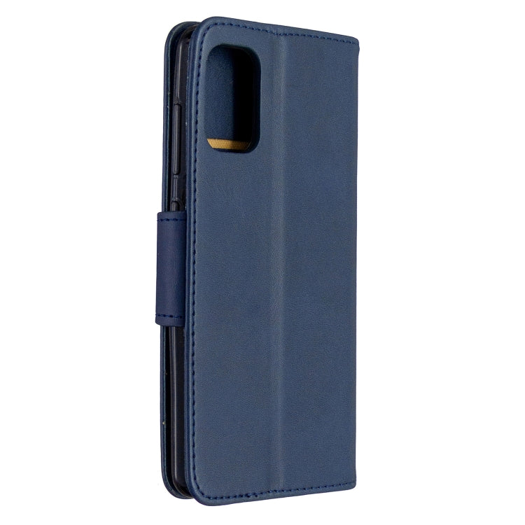 For Galaxy A41 Retro Lambskin Texture Pure Color Horizontal Flip PU Leather Case with Holder & Card Slots & Wallet & Lanyard