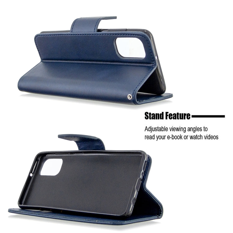 For Galaxy A41 Retro Lambskin Texture Pure Color Horizontal Flip PU Leather Case with Holder & Card Slots & Wallet & Lanyard