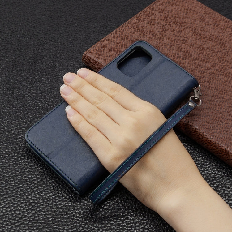 For Galaxy A41 Retro Lambskin Texture Pure Color Horizontal Flip PU Leather Case with Holder & Card Slots & Wallet & Lanyard
