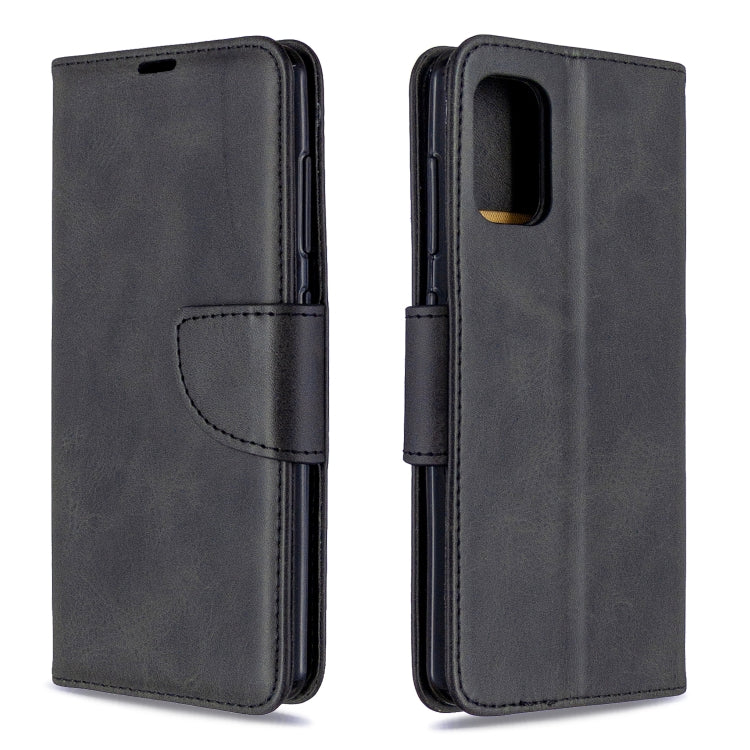 For Galaxy A41 Retro Lambskin Texture Pure Color Horizontal Flip PU Leather Case with Holder & Card Slots & Wallet & Lanyard