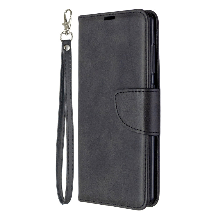 For Galaxy A41 Retro Lambskin Texture Pure Color Horizontal Flip PU Leather Case with Holder & Card Slots & Wallet & Lanyard