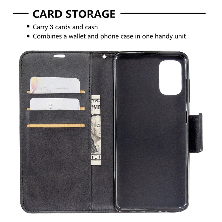 For Galaxy A41 Retro Lambskin Texture Pure Color Horizontal Flip PU Leather Case with Holder & Card Slots & Wallet & Lanyard